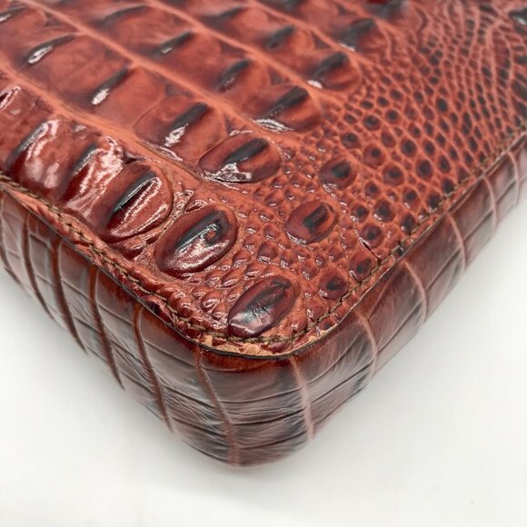 Brahmin Pecan Croc Embossed Leather Marley Crossbody Bag - Picture 6 of 10